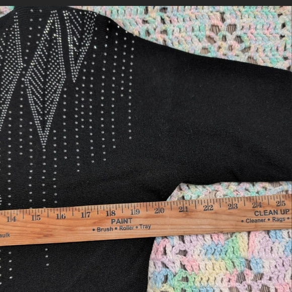 Elegant Black Top with Silver Accents - Picture 6 of 8